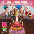 Magic Flower Musical Birthday Candle Open with Music & Rotate / SEE VIDEO / Rotating Blooming Lotus. 
