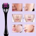 Face Derma roller Skin Derma Roller 0.5mm For Face Acne Scars, Skin Ageing & Hair Regrowth, Titanium Micro Needles Beard Growth & Hair Regrowth Microneedling Kit for Anti Hair Loss Treatment Thinning Hair, Skin Rejuvenation,Black. 