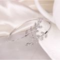 Adjustable Stylish Leaf Bracelet Ladies Open Leaves Bangle Jewelry. 