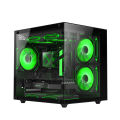 RUIX S1 BLACK Gaming PC Casing Tempered Glass Mid Tower Fish Tank Model with 5 fans support. 