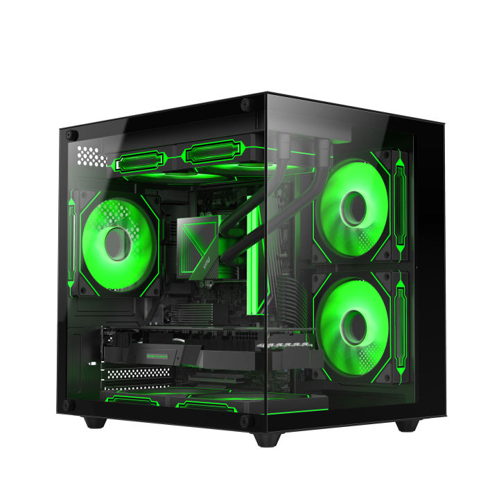 RUIX%20S1%20BLACK%20Gaming%20PC%20Casing%20Tempered%20Glass%20Mid%20Tower%20Fish%20Tank%20Model%20with%205%20fans%20support%20-%20Image%204