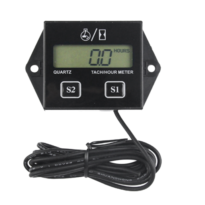 Engine Digital Display Tach Hour Meter Gauge Inductive Speedometer Car Stroke Tachometer Motorcycle Lawn Mower Durable