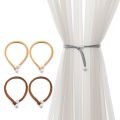 Buckle Clips Small Curtain Clip Pull-Out Tie With Strap Curtain Holders Adjust Length Freely Installation-free Rope Curtain Decor. 