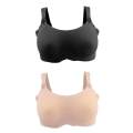 2xSexy Special Pocket Bra For Silicone Breast Form False Boob Bra 90C Black. 
