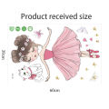 Cartoon Dance Girl Kitty erfly Wall Decal Paper Room Home Wall Stickers Cute Ballet Girl Sticker Decoration For Girl Bedroom. 