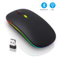 GOOJODOQ Bluetooth Mouse Wireless Mouse 2.4G 2 Modes Rechargeable Mouse Ultra-thin Silent LED Colorful Backlit Gaming Mouse For Laptop Macbook PC iPad. 