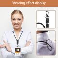 Hand-woven Black Brown Badge Holder Lanyard Adjustable PU Leather ID Tag Working Permit Pass Work Employee's Card Neck Strap. 