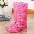 Long Tube Rubber Boots Summer Women's High Tube Shoe Cover Rain Boots Rubber Shoes Jelly Waterproof Shoes Rain Boots Non-Slip Cute Fashion ︷. 