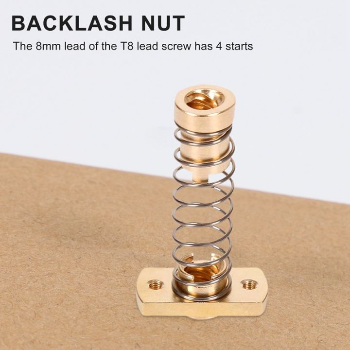 2 Sets CR10 Z Axis T8 Anti Backlash Spring Loaded Nut Elimination Space ...