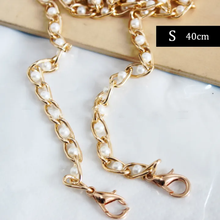 40-120cm Pearl Bag Chain Replacement Shoulder Bag Strap Handle Belt Bag Parts Queena