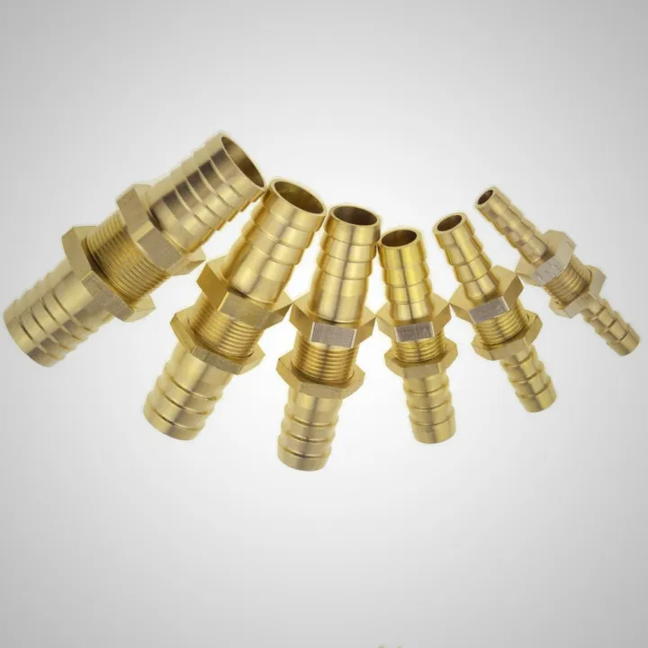 Brass Straight Bulkhead Equal 6mm 8mm 10mm 12mm Barb Tail Hose Copper ...