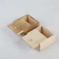 Wooden Box Unfinished Storage Box with Slide Top Natural Candlenut Card Keeper Wood Jewelry Box for Storage and Home Decoration. 