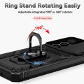 For Samsung Galaxy A16 Case Armor Magnetic Ring Stand Phone Cases For Samsung A16 A 16 5G Slide Camera Protect Back Cover. 