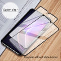 Biruiqu 2Pcs For VIVO V21e 9H 2.5D Full Cover Tempered Glass Screen Protector Film Black. 