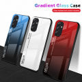 Quiberk for Samsung Galaxy A34 A54 5G Tempered Glass Hard Case Gradient Color Back + Soft Frame Shockproof Phone Cover. 