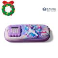 Cute Kuromi Pink & Unicorn Hard-Shell Pencil Case with Built-in Calculator. 