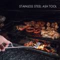 Stainless Steel Charcoal Ash Rake BBQ Ash Tool Rake Poker Silver. 
