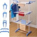 3 Layer Cloth Rack Hanger paint coated Steel Floor Cloth Dryer Stand indoor outdoor. 