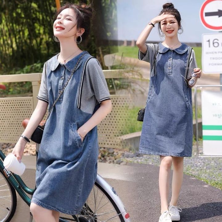 Summer%20Dress%20Fat%20People%20a%20Line%20Skirt%20a%20Set%20of%20Straight%20Dress%20Thin%20Small%20Summer%20Jeans%20for%20Women%20New%20-%20Image%202