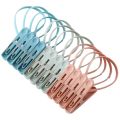 [Random Color] 1Pc Multifunctional Windproof Fixed Strong Plastic Clothespin With Rope / Household Drying Clothes Clip Quilt Retaining Pegs / Travel Portable Powerful Non-slip Socks Clip / Small Plastic Clothes Drying Clip / Bag Sealing Clip. 