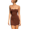 Yfashion Women Sexy Bodycon Short Dress Sleeveless Backless Spaghetti Strap Solid Color Mini Club Party Dress. 