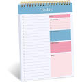 Spiral To Do List Notepad Practical Today's Goals Double-sided Daily Planner Notepad To Do List Portable Checklist Notebook for Office School Home Professionals Task management. 