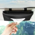 Car Tissue Box Towel Sets Car Sun Visor PU Leather Tissue Box Holder Car Tissue Holder for Cars Black. 