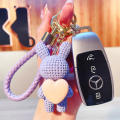 6 Colors Little Bear Woven Wrist Strap Comfortable Feel Alloy Resin Key Chain Cute Keychain for Gifts For Girls Ins Key Hanging Rope Children'S Creative Gifts Keys Access Cards Car Keys. 