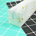 School Pencil Box Student Stationery Bag Daisy Gift Pencil Box Minimalist Stationery Bag TPU Stationery Bag Transparent Stationery Bag. 