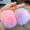 8cm Cute Key Soft Fluffy Fur Ball Keychain Fluffy Key Chains Trinkets Pom Pom Keyring Women Bag Pendant Jewelry Key Chain Charms ANLAN. 