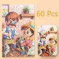 Wooden 60Pcs Toys for Children Wood Jigsaw Cartoon Animal Puzzle Box Montessori. 
