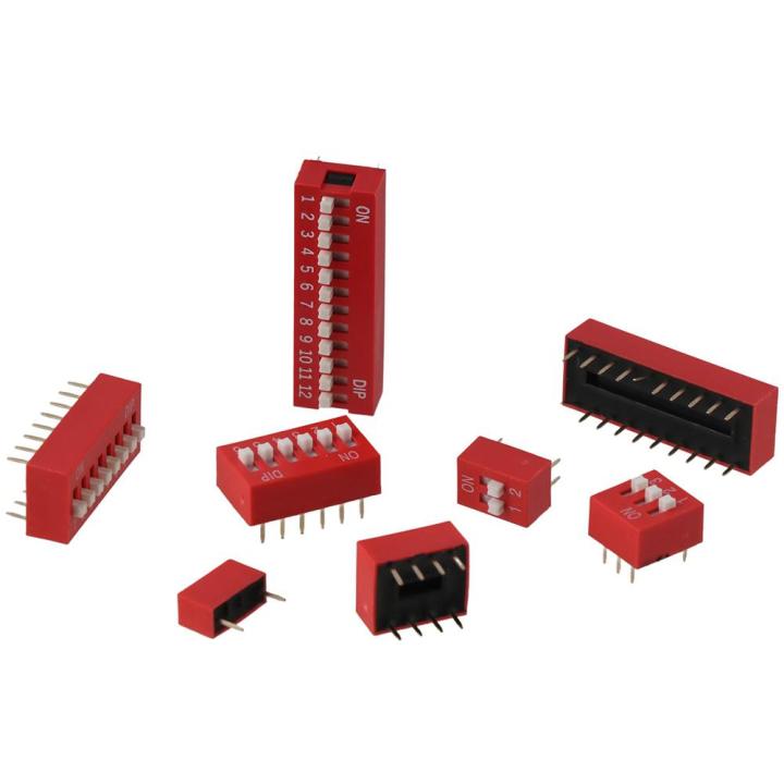 40-Piece Double Row DIP Switch Assortment – 1-12 Positions, 2.54mm Pitch, Slide Type For PCB & Arduino