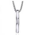 Spiral Rectangle Pendant Necklace-Cool Vertical Cuboid Stick Chain Necklace-Stainless Steel Jewelry Gift. 