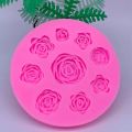 Roses 9 Silicone Fondant Mold 3D Rose Flowers Silicone Mold Fondant Soap Mould Jelly Candy Chocolate Moulds Cake Decoration Baking Tools Rose Moulds Cake Tool cake mould. 