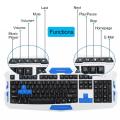 HK8100 2.4Ghz Wireless keyboard Mouse Combo Desktop Laptop Keyboard Set for Home Office Computer PC Gamer - White   blue. 