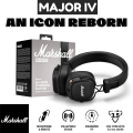 Marshall Major IV Wireless Bluetooth Headphones – Boost Battery, Quick Charge, Foldable Design. 