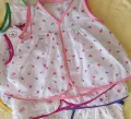 Set of 6 Numbers of Sleeveless Newborn Baby dress. 