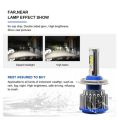 Turbo LED Headlight T1 H4 LED 6000K Car LED  Headlight. 