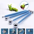 Cake Modelling Ball Tools - 4 Pcs - Blue Stainless Steel Molding Ball Stickssugar Carft Fondant Cake Decorating Kit Kitchen Accessories Polymer Clay Tool Home Cake Tools. 