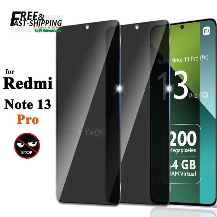Anti Spy Screen Protector For Redmi Note 13 Pro, Tempered Glass 9H Privacy Peep Scratch SELECTION Fast Free Ship Case Friendly
