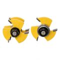 2 Set 1/2 Inch Shank Router Bit T-Slot & T-Track Slotting Tenon Cutter Tool Tongue and Groove Set,Router Bit Set,Wood Door Flooring 3 Teeth Adjustable. 