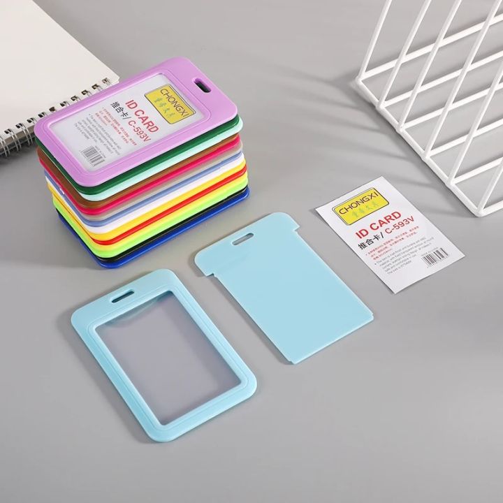 Card Pouch Student 1PCS Sliding Card Cover ID Name Badge Holder Pass Bus Work Card Cover ...
