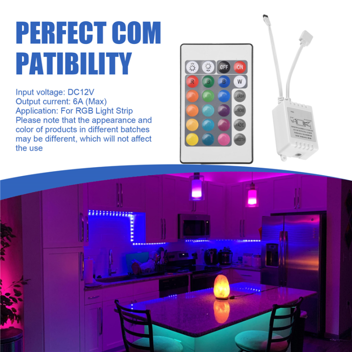 Reprogram Remote Control For Led Lights 24 Keys Remote Control+ LED Controller RGB IR Light Strip Controller ...