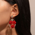 Luxury Romantic Velvet Rose Zircon Necklace Earrings Ring Set For Women Pendant Yao Store. 