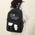 Korean Backpack student Large-capacity backpack middle and high school student’s campus school bag solid color casual bear Korean Style backpack and travel bag | 1223. 