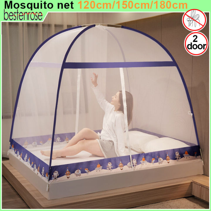Bestenrose Single Double Queen King Size Bed Full Cover Foldable Kelambu Khemah Modern Stand Mosquito Net Tent Frame Protector