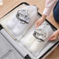 1Pc Shoes Bags Plastic Storage Tote Bags with Drawstring Reusable Frosted Pouch Transparent Waterproof Travel Shoes Organizers. 