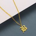 Todorova Old English Capital Initial A-Z Letter Pendant Necklace Men Vintage Font Necklace Women Jewelry. 