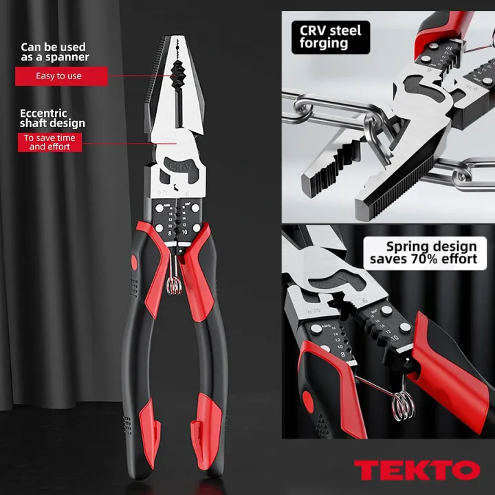 Multifunctional%209-in-1%20Universal%20Combination%20Cutting%20Plier%20Lineman%20Plier%20Spring%20Loaded%20Tool%20Wire%20Cutting%20Crimping%20Stripping%20Electrician%20Repair%20Labour-Saving%20Plier%20-%208.5"%20-%20Tekto%20-%20Image%203