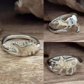 1 PCS Stylish Alloy Geometric Dinosaur Opening Ring For Boys And Girls Friendship Set Ring. 